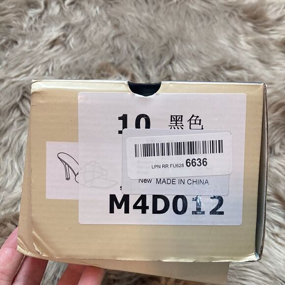 Square Open Toe Leather Mule Woven Slide Stiletto SlipOn Quilted Backless Sandal - Picture 11 of 14